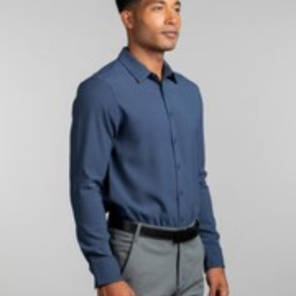 BYLT VISTA LONG SLEEVE SHIRT - BLUE